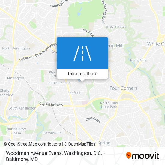 Woodman Avenue Evens map