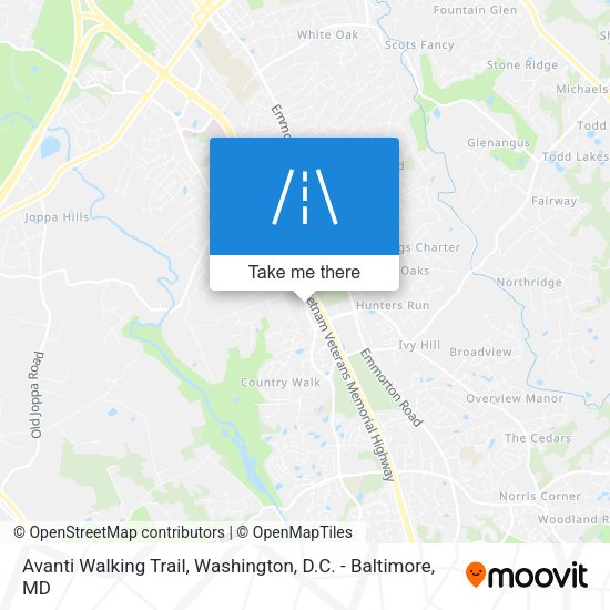 Avanti Walking Trail map