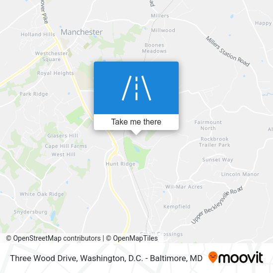 Three Wood Drive map