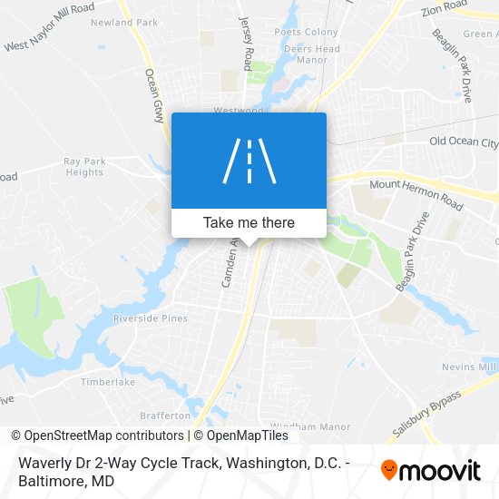 Waverly Dr 2-Way Cycle Track map