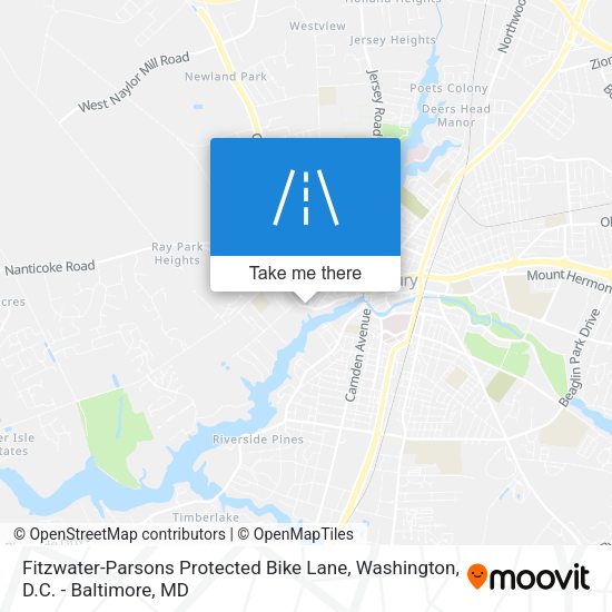 Mapa de Fitzwater-Parsons Protected Bike Lane
