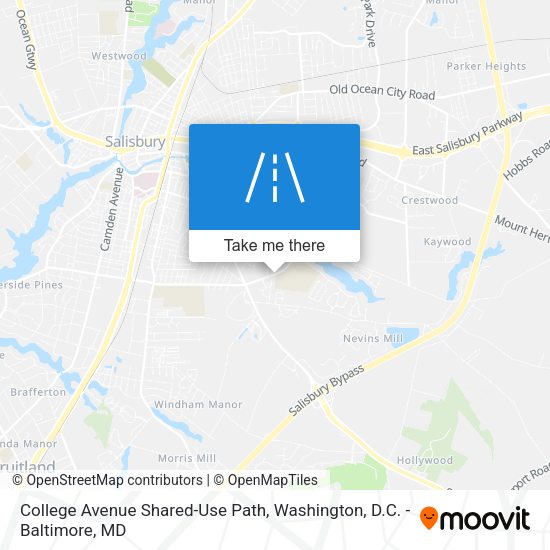 College Avenue Shared-Use Path map