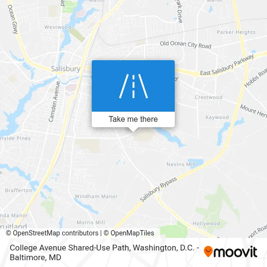 College Avenue Shared-Use Path map
