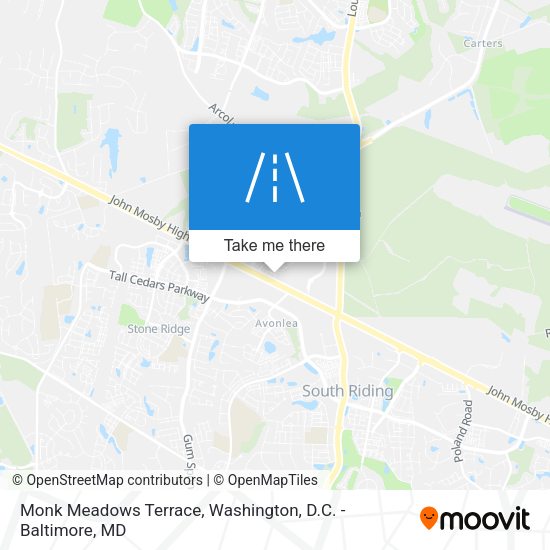 Monk Meadows Terrace map