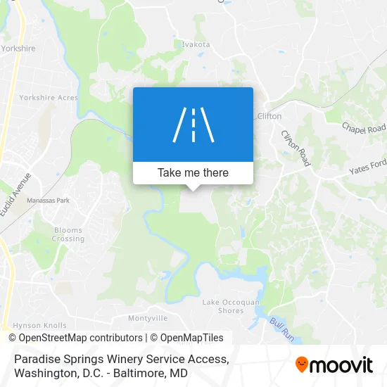Paradise Springs Winery Service Access map