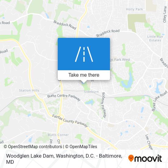Woodglen Lake Dam map