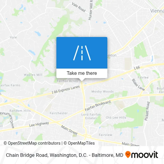 Chain Bridge Road map
