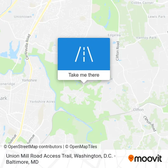 Union Mill Road Access Trail map