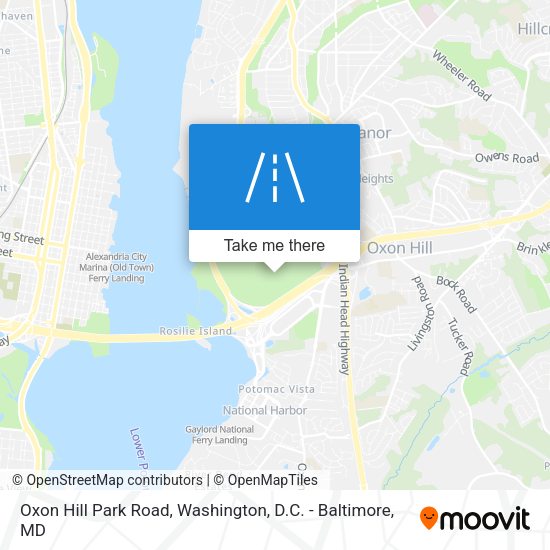 Oxon Hill Park Road map
