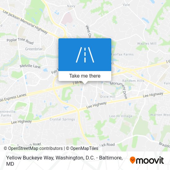Yellow Buckeye Way map