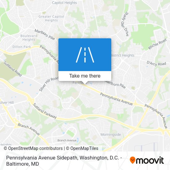 Mapa de Pennsylvania Avenue Sidepath