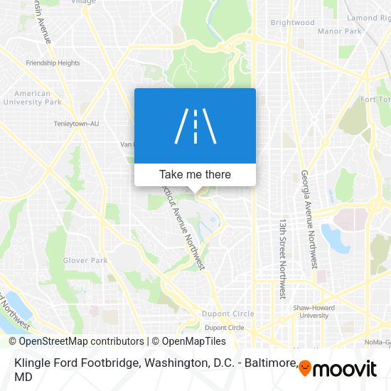 Klingle Ford Footbridge map