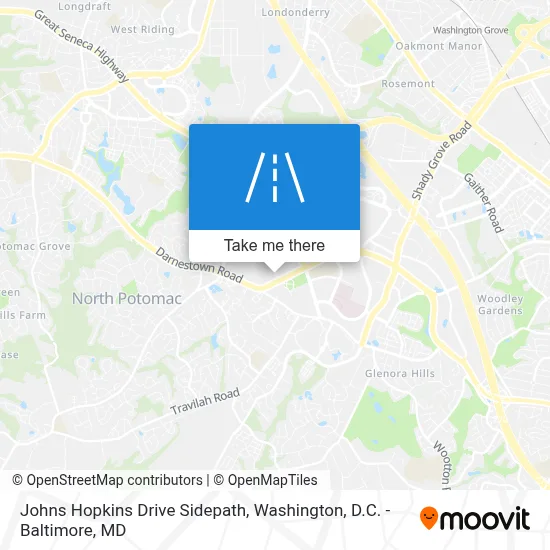 Johns Hopkins Drive Sidepath map