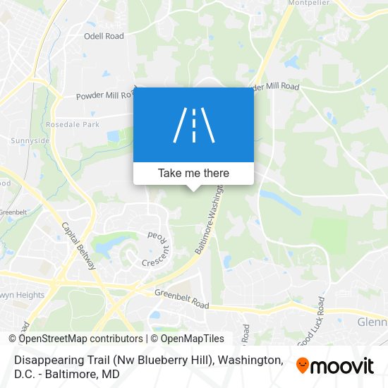 Disappearing Trail (Nw Blueberry Hill) map