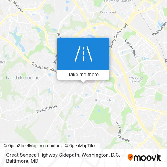 Great Seneca Highway Sidepath map