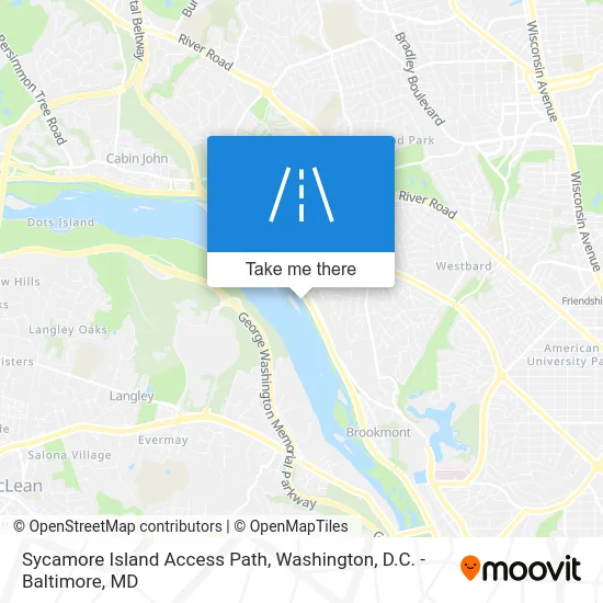 Sycamore Island Access Path map