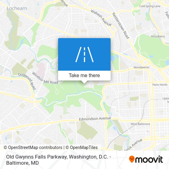 Old Gwynns Falls Parkway map