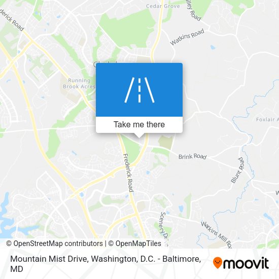 Mountain Mist Drive map