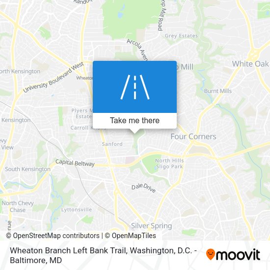 Wheaton Branch Left Bank Trail map