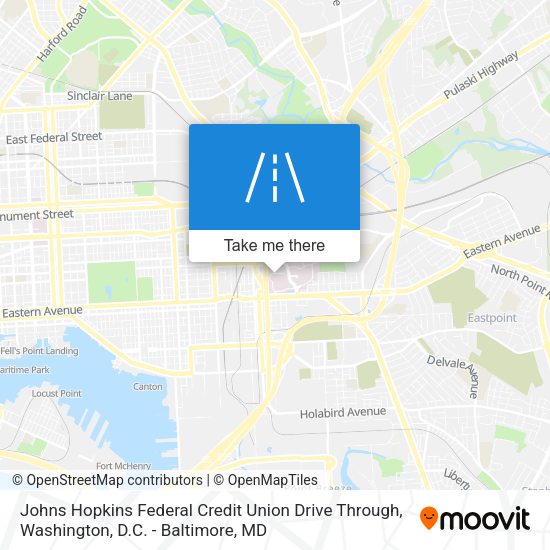 Johns Hopkins Federal Credit Union Drive Through map
