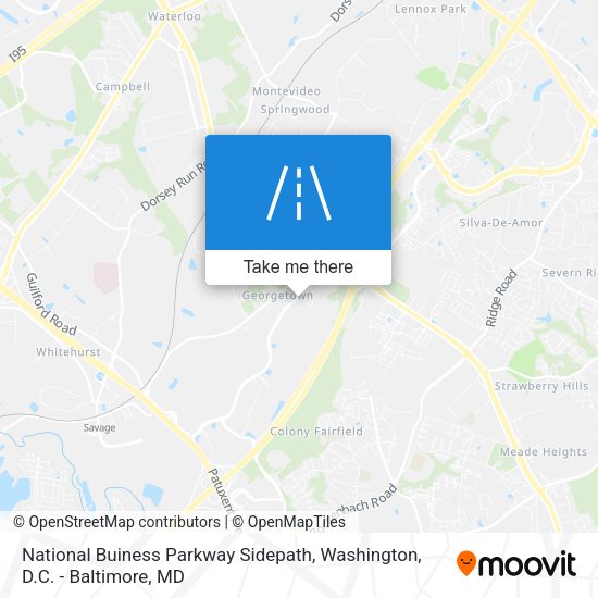 Mapa de National Buiness Parkway Sidepath