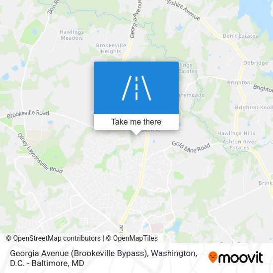 Georgia Avenue (Brookeville Bypass) map