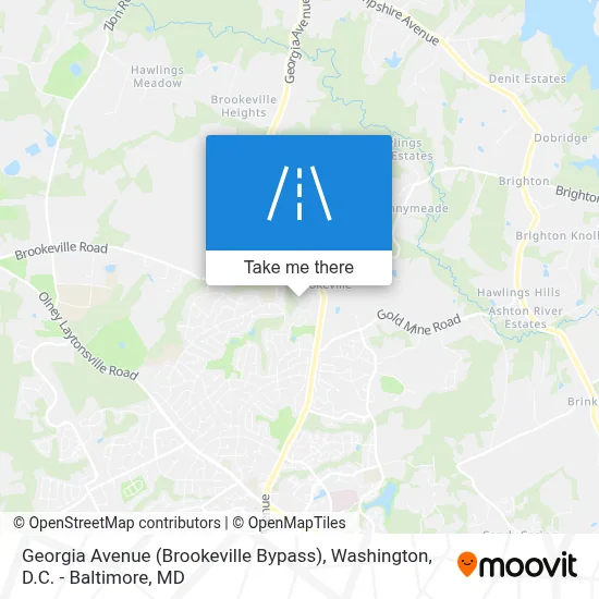 Georgia Avenue (Brookeville Bypass) map
