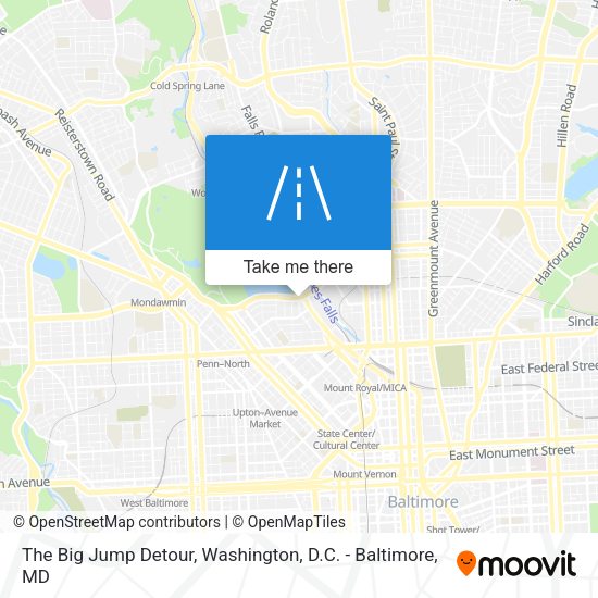 The Big Jump Detour map