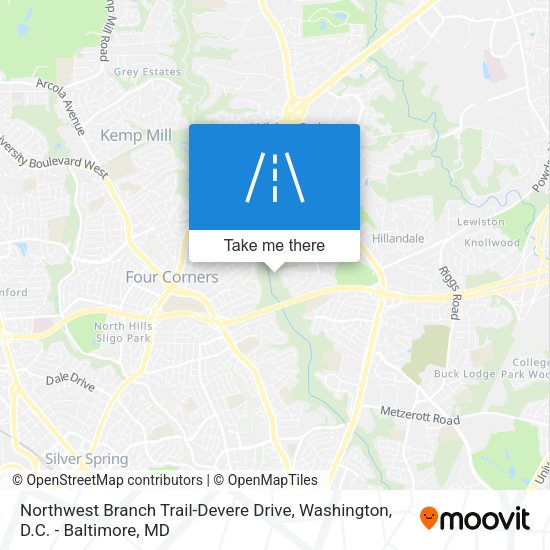 Mapa de Northwest Branch Trail-Devere Drive