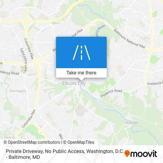 Private Driveway, No Public Access map