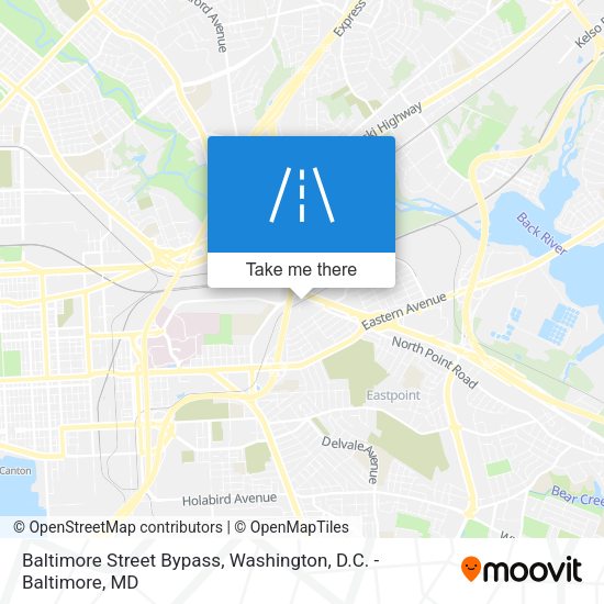 Mapa de Baltimore Street Bypass