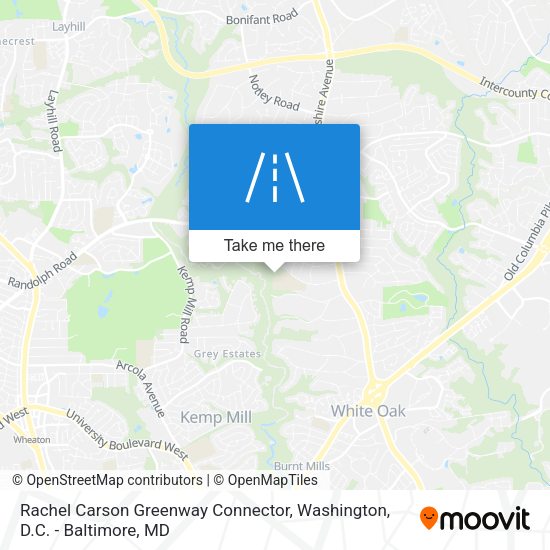 Rachel Carson Greenway Connector map