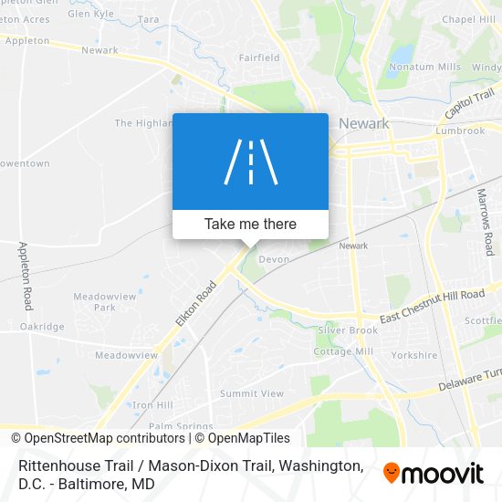 Rittenhouse Trail / Mason-Dixon Trail map