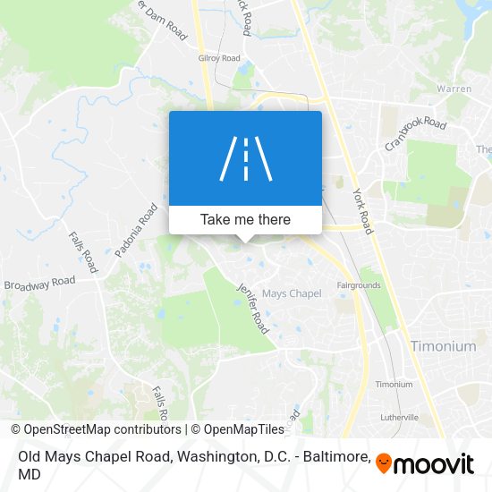 Old Mays Chapel Road map