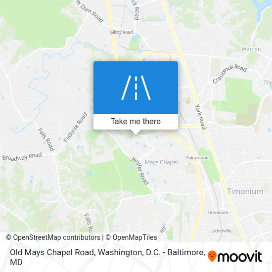 Old Mays Chapel Road map