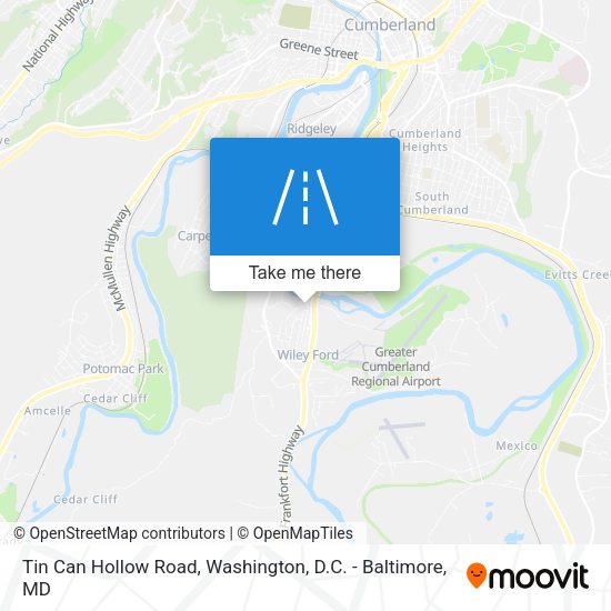 Mapa de Tin Can Hollow Road