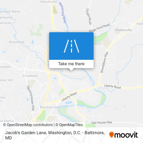 Jacob's Garden Lane map