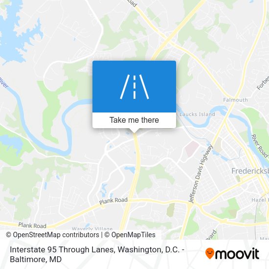 Interstate 95 Through Lanes map