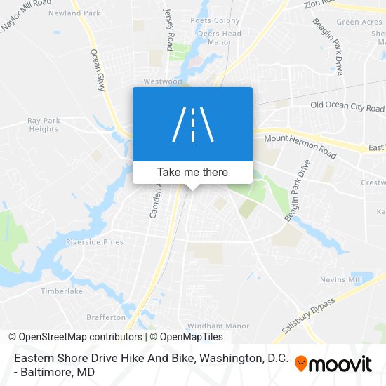 Eastern Shore Drive Hike And Bike map