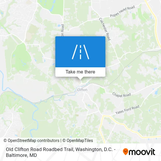 Old Clifton Road Roadbed Trail map