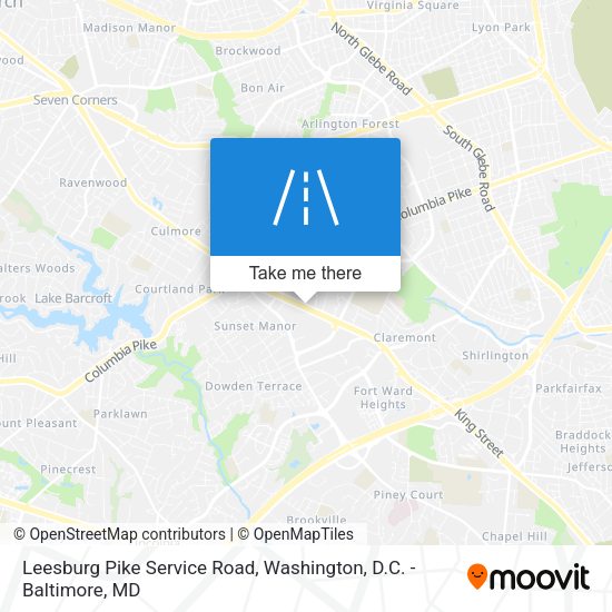 Leesburg Pike Service Road map