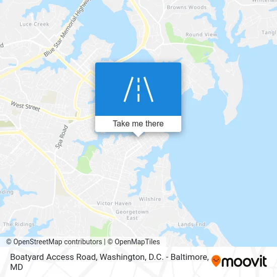 Boatyard Access Road map