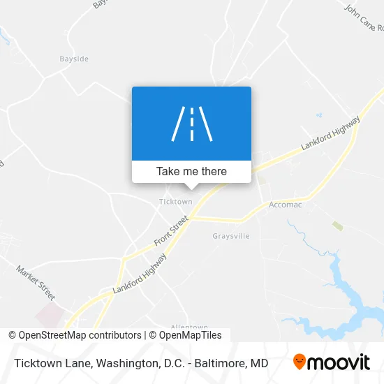 Ticktown Lane map