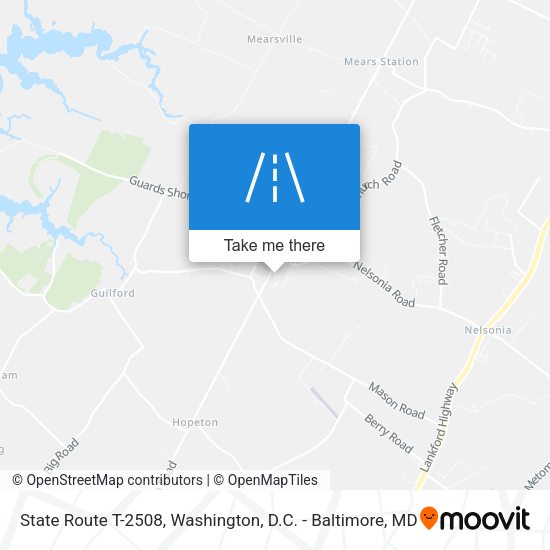 State Route T-2508 map
