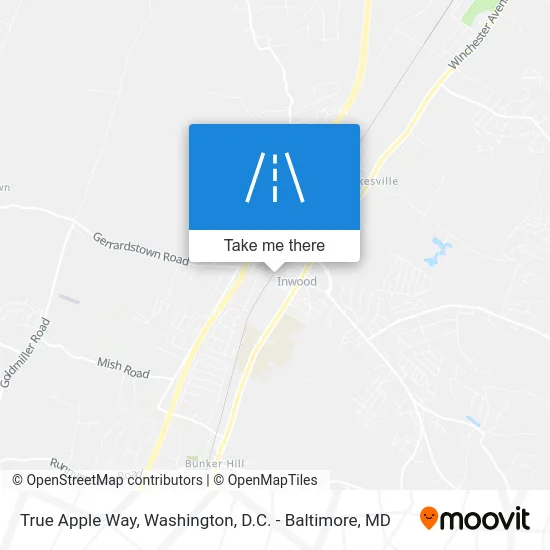 True Apple Way map