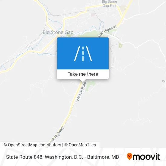 State Route 848 map