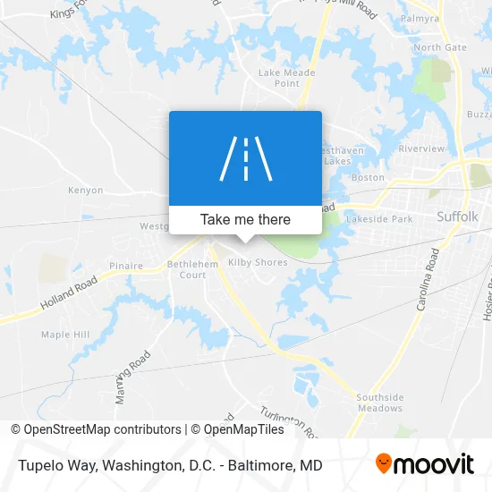 Tupelo Way map