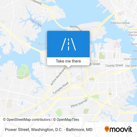 Power Street map