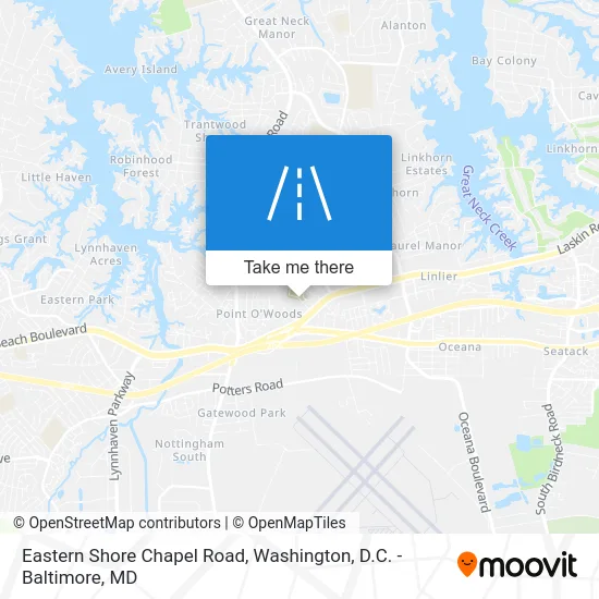 Eastern Shore Chapel Road map