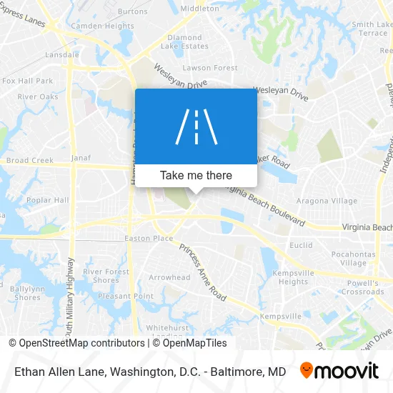 Ethan Allen Lane map